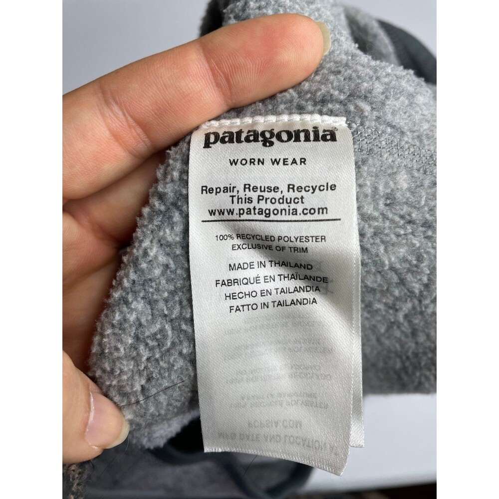 Patagonia Gray Fleece Quarter Zip Pullover Recycled Worn Wear Small - Picture 6 of 7